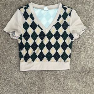 Plaid cropped shirt